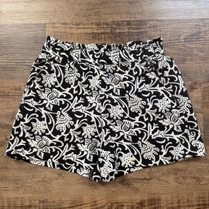 Loft XS Shorts Black White Boho Pull On High Rise Pockets Whimsigoth Casual Cute